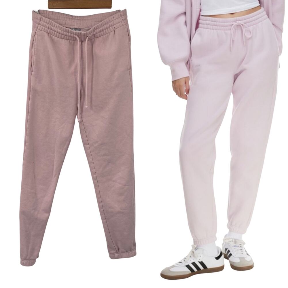 Aritzia TNA Boyfriend Jogger Cozy Fleece Drawstring Sweatpants Light Pink Small